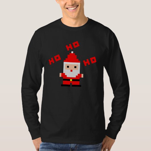 Kerstman Pixel Art 3 T-shirt (Voorkant)