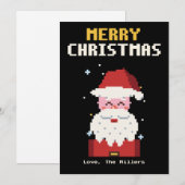 Kerstman Pixel Art Kerstkaart (Voorkant / Achterkant)