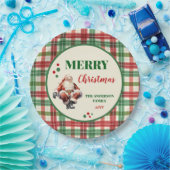 Kerstman Plaid Geruit Party Papieren Borden Papieren Bordje (Feest)
