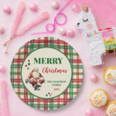 Kerstman Plaid Geruit Party Papieren Borden Papieren Bordje (Feest)