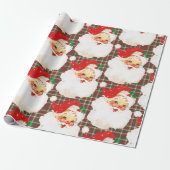 Kerstman Plaid Kerstfeest Cadeaupapier (Uitgerold)