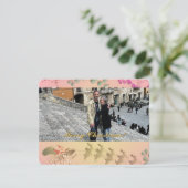 Kerstman Plat Kerstkaart (Staand voorkant)