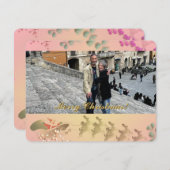 Kerstman Plat Kerstkaart (Voorkant / Achterkant)