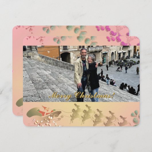 Kerstman Plat Kerstkaart (Voorkant / Achterkant)