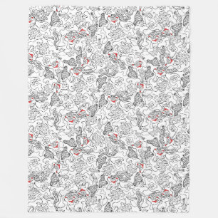 Kerstman plukken eenvoudig lijnontwerp fleece deken