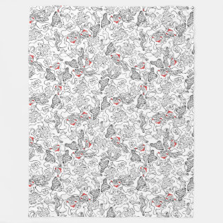 Kerstman plukken eenvoudig lijnontwerp fleece deken