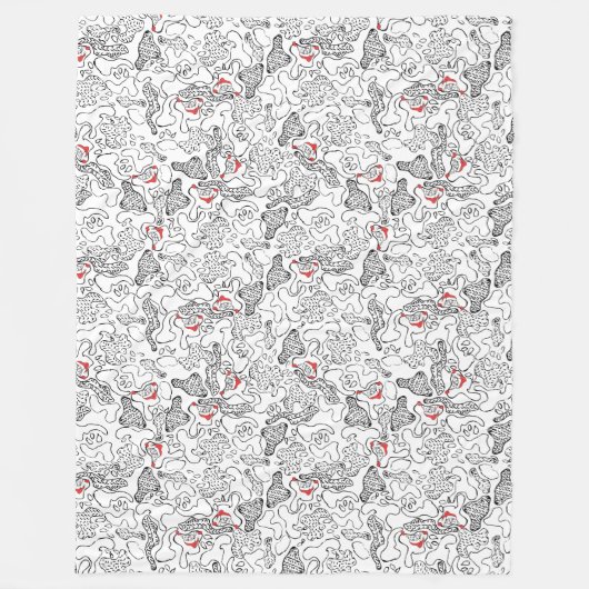 Kerstman plukken eenvoudig lijnontwerp fleece deken (Voorkant)