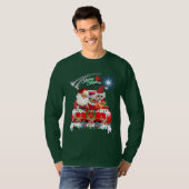 Kerstman & Poedel Kerst Rood Pickup T-shirt (Voorkant volledig)