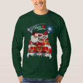 Kerstman & Poedel Kerst Rood Pickup T-shirt (Voorkant)