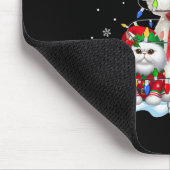 Kerstman Poedel met Elf Kat Kerstverlichting Eigen Muismat (Hoek)