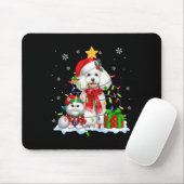 Kerstman Poedel met Elf Kat Kerstverlichting Eigen Muismat (Met muis)