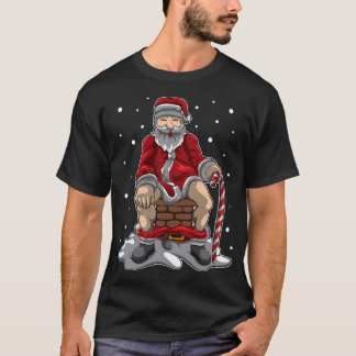 Kerstman poept in de schoorsteen - Kerstmis vergel T-shirt