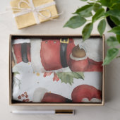 Kerstman Poinsetas Bloemen Kerstmis Tissuepapier (Geschenk)