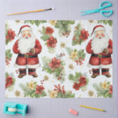 Kerstman Poinsetas Bloemen Kerstmis Tissuepapier (Craft)