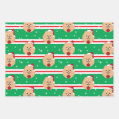 Kerstman Pomeranian Dog Snowflake Inpakpapier Vel (Voorkant 3)
