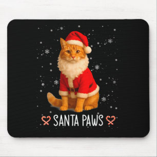 Kerstman Pootjes Grappige Oranje Tabby Kat Kerstva Muismat