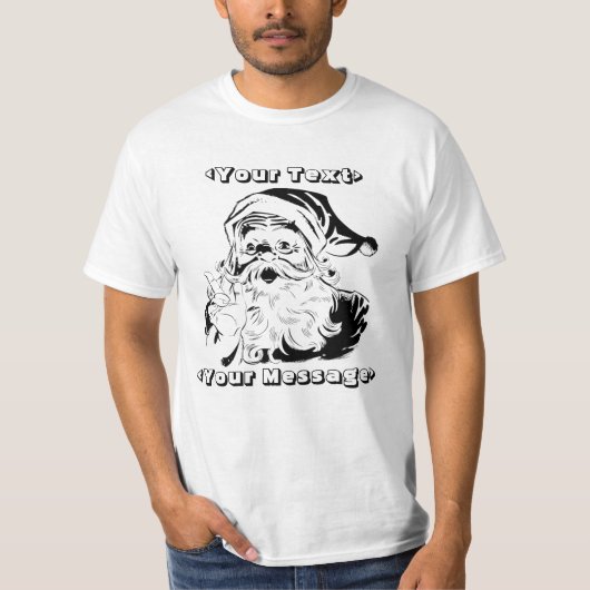  kerstman Portret Shaking Finger T-shirt (Voorkant)