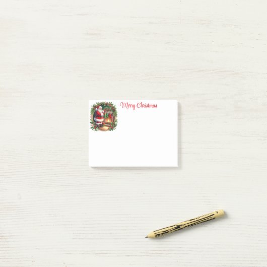 Kerstman Post-it® Notes (Op bureau)