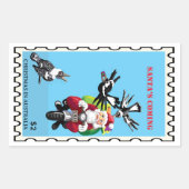 Kerstman Postbode Australische Kerstmis Rechthoekige Sticker (Voorkant)