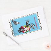 Kerstman Postbode Australische Kerstmis Rechthoekige Sticker (Envelop)