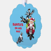 Kerstman postbode en eksters ornament kaart (Links)