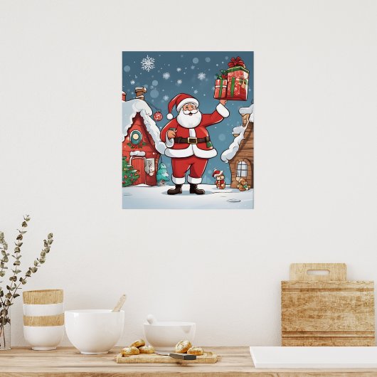 Kerstman Poster (Keuken)