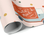 Kerstman Postwagen Illustratie Inpakpapier (Rol Hoek)