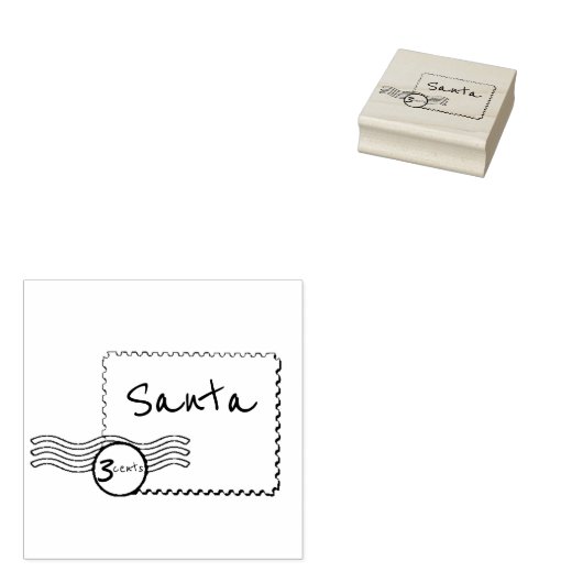 Kerstman postzegel rubberstempel (Gestempeld)