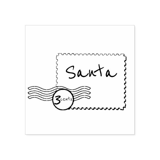 Kerstman postzegel rubberstempel (Afrduk)