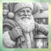 Kerstman Potloodschets Ramensticker Raamsticker (Vel 3)