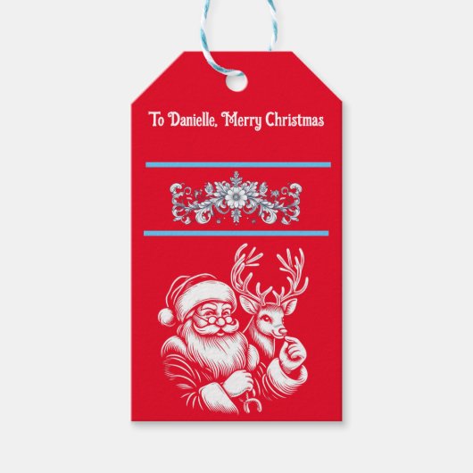 Kerstman Prachtige Kerstman Cadeaulabel (Voorkant)