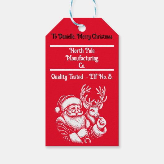 Kerstman Prachtige Kerstman Cadeaulabel (Voorkant)