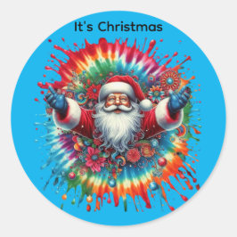 Kerstman Prachtige Kerstman Ronde Sticker