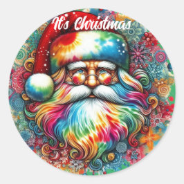 Kerstman Prachtige Kerstman Ronde Sticker