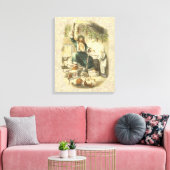 Kerstman presenteert Scrooge Canvas Afdruk (Insitu (Woonkamer))