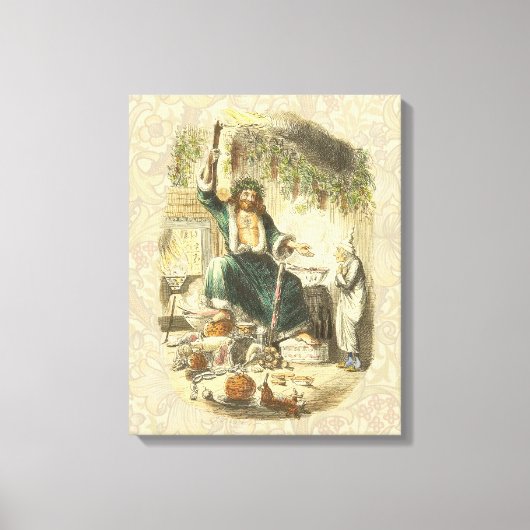 Kerstman presenteert Scrooge Canvas Afdruk (Voorkant)