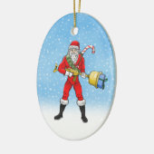 Kerstman Prettig Kerstfeest Deel 2 Keramisch Ornament (Links)