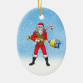 Kerstman Prettig Kerstfeest Deel 2 Keramisch Ornament (Achterkant)