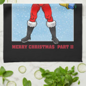 Kerstman Prettig Kerstfeest Deel 2 Theedoek (Gevouwen)