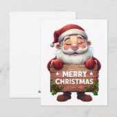 Kerstman “Prettig Kerstfeest” – Feestelijke Kerstk Feestdagenkaart (Voorkant / Achterkant)