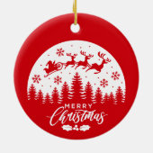 Kerstman Prettig Kerstfeest - Kerstornament Keramisch Ornament (Achterkant)