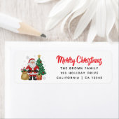Kerstman Prettig Kerstfeest | Rode Typografie Etiket (Insitu)