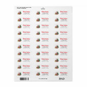 Kerstman Prettig Kerstfeest | Rode Typografie Etiket (Full Sheet)