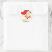 Kerstman Prettig Kerstfeest Ronde Sticker (Tas)
