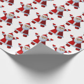 Kerstman Prettig Kerstfeest Wit Cadeaupapier (Hoek)