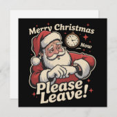 Kerstman Prettig Kerstmis Nu Alsjeblieft Weg Sarca Feestdagenkaart (Voorkant / Achterkant)