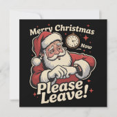 Kerstman Prettig Kerstmis Nu Alsjeblieft Weg Sarca Feestdagenkaart (Voorkant)
