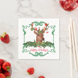Kerstman Prettige feestdagen Lijst Servetten