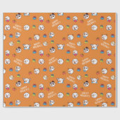 kerstman Prettige feestdagen Sinaasappel Cadeaupapier (Vlak)
