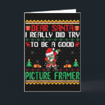 Kerstman probeert een goede lijstenmaker te zijn - kaart<br><div class="desc">Kerstman probeert een goede lijstenmaker te zijn - Grappige Kerst</div>